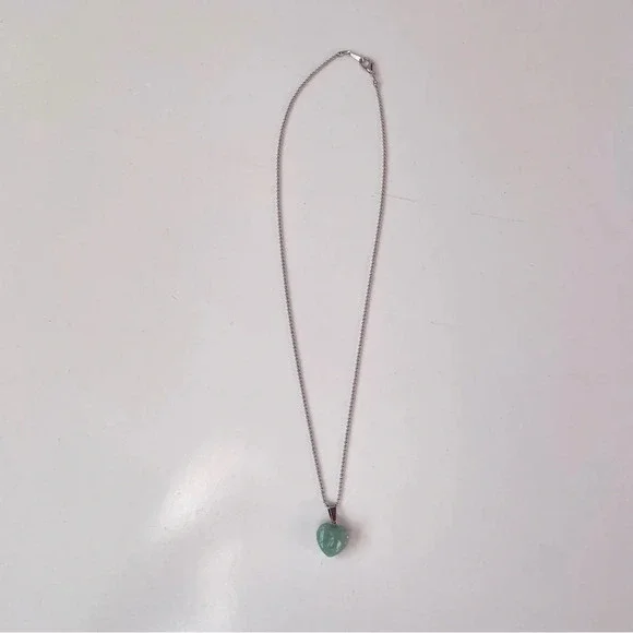 NWOT Green Jade Heart Pendant Necklace Good Luck Gemstone Women Jewelry Gifts - Picture 4 of 5